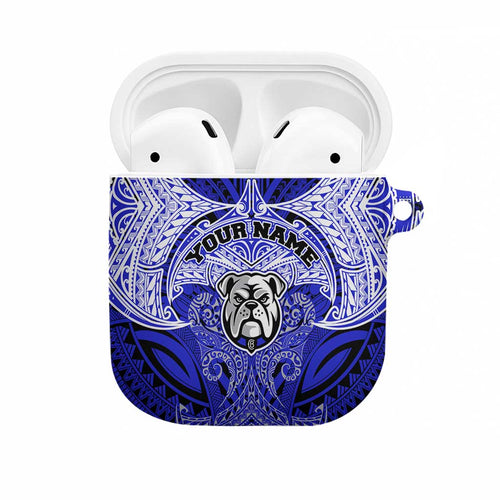 Personalized Canterbury-Bankstown Bulldogs AirPods Case Polynesian Tribal Pattern Style