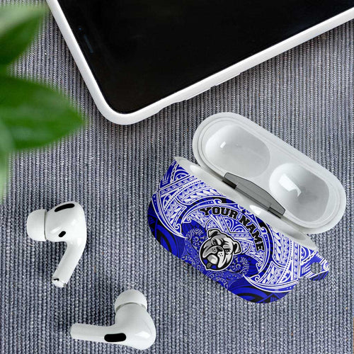 Personalized Canterbury-Bankstown Bulldogs AirPods Case Polynesian Tribal Pattern Style