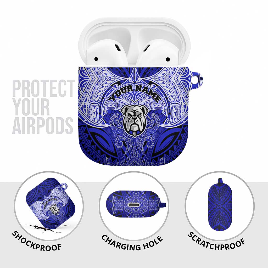 Personalized Canterbury-Bankstown Bulldogs AirPods Case Polynesian Tribal Pattern Style
