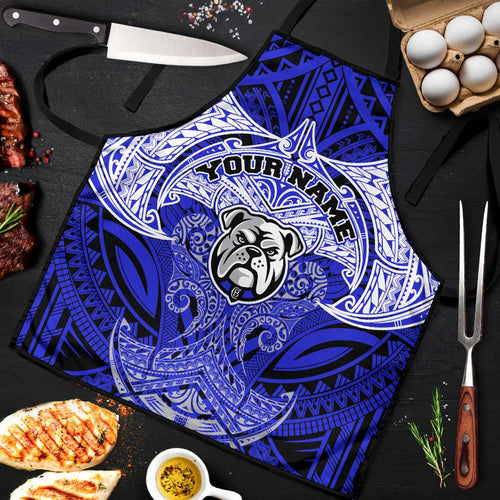 Personalized Canterbury-Bankstown Bulldogs Apron Polynesian Tribal Pattern Style