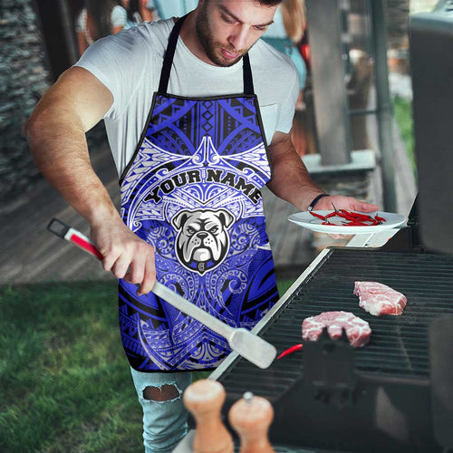 Personalized Canterbury-Bankstown Bulldogs Apron Polynesian Tribal Pattern Style
