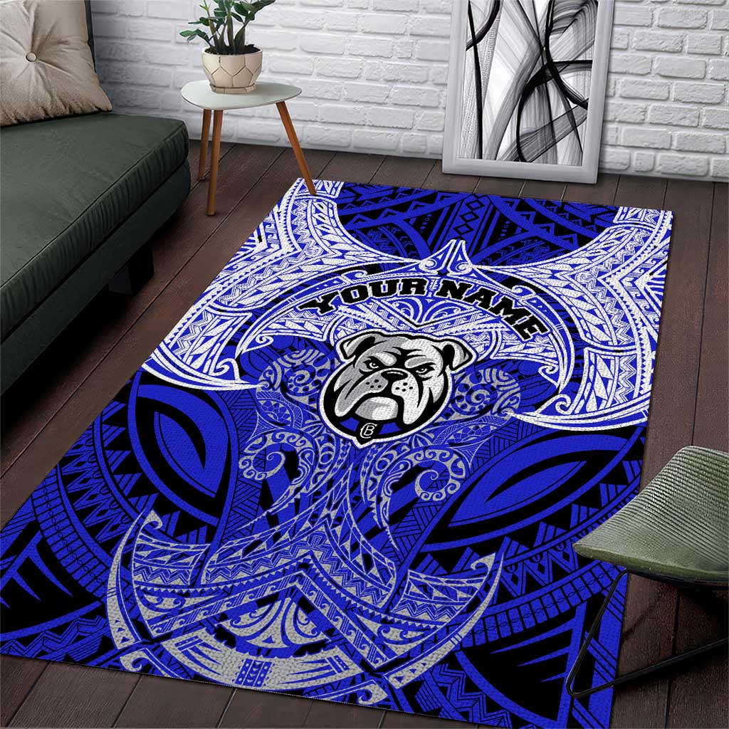 Personalized Canterbury-Bankstown Bulldogs Area Rug Polynesian Tribal Pattern Style