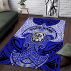 Personalized Canterbury-Bankstown Bulldogs Area Rug Polynesian Tribal Pattern Style