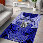 Personalized Canterbury-Bankstown Bulldogs Area Rug Polynesian Tribal Pattern Style