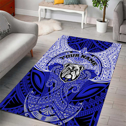 Personalized Canterbury-Bankstown Bulldogs Area Rug Polynesian Tribal Pattern Style