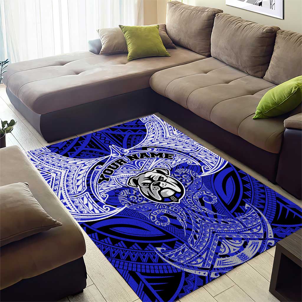 Personalized Canterbury-Bankstown Bulldogs Area Rug Polynesian Tribal Pattern Style