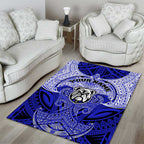 Personalized Canterbury-Bankstown Bulldogs Area Rug Polynesian Tribal Pattern Style