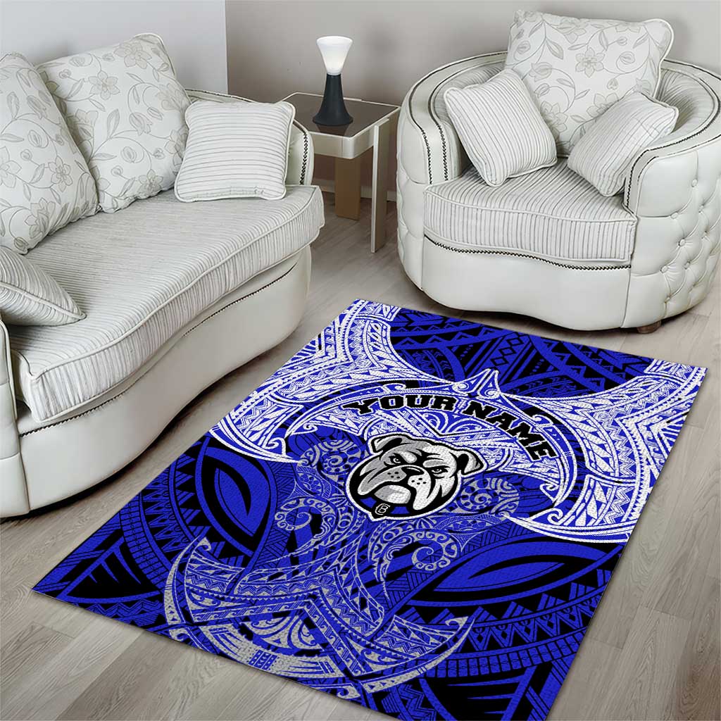 Personalized Canterbury-Bankstown Bulldogs Area Rug Polynesian Tribal Pattern Style