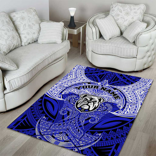 Personalized Canterbury-Bankstown Bulldogs Area Rug Polynesian Tribal Pattern Style