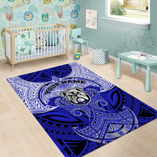 Personalized Canterbury-Bankstown Bulldogs Area Rug Polynesian Tribal Pattern Style