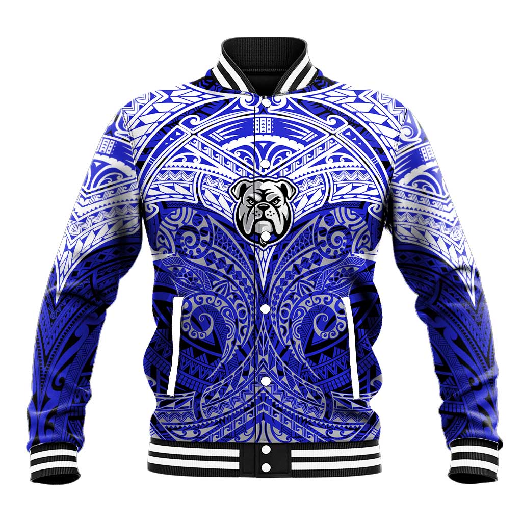 Personalized Canterbury-Bankstown Bulldogs Baseball Jacket Polynesian Tribal Pattern Style