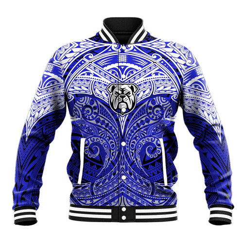 Personalized Canterbury-Bankstown Bulldogs Baseball Jacket Polynesian Tribal Pattern Style