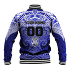 Personalized Canterbury-Bankstown Bulldogs Baseball Jacket Polynesian Tribal Pattern Style