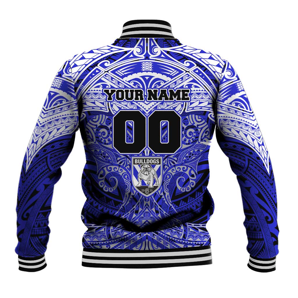 Personalized Canterbury-Bankstown Bulldogs Baseball Jacket Polynesian Tribal Pattern Style