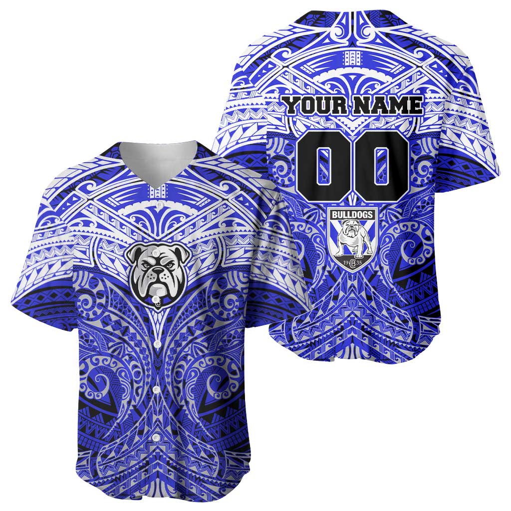 Personalized Canterbury-Bankstown Bulldogs Baseball Jersey Polynesian Tribal Pattern Style