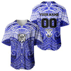 Personalized Canterbury-Bankstown Bulldogs Baseball Jersey Polynesian Tribal Pattern Style