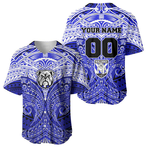 Personalized Canterbury-Bankstown Bulldogs Baseball Jersey Polynesian Tribal Pattern Style
