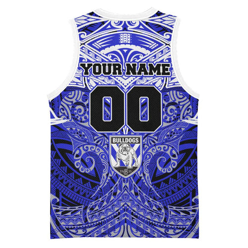Personalized Canterbury-Bankstown Bulldogs Basketball Jersey Polynesian Tribal Pattern Style