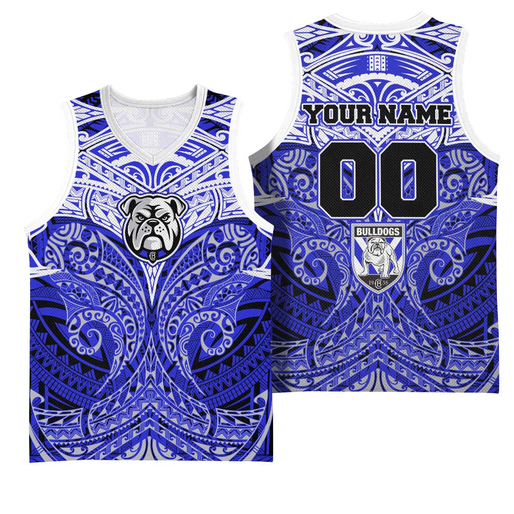 Personalized Canterbury-Bankstown Bulldogs Basketball Jersey Polynesian Tribal Pattern Style