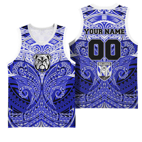 Personalized Canterbury-Bankstown Bulldogs Basketball Jersey Polynesian Tribal Pattern Style