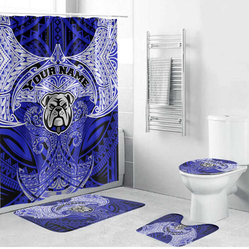 Personalized Canterbury-Bankstown Bulldogs Bathroom Set Polynesian Tribal Pattern Style