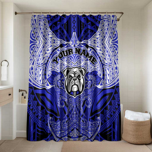 Personalized Canterbury-Bankstown Bulldogs Bathroom Set Polynesian Tribal Pattern Style