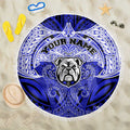 Personalized Canterbury-Bankstown Bulldogs Beach Blanket Polynesian Tribal Pattern Style