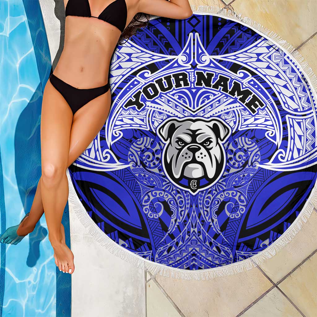 Personalized Canterbury-Bankstown Bulldogs Beach Blanket Polynesian Tribal Pattern Style