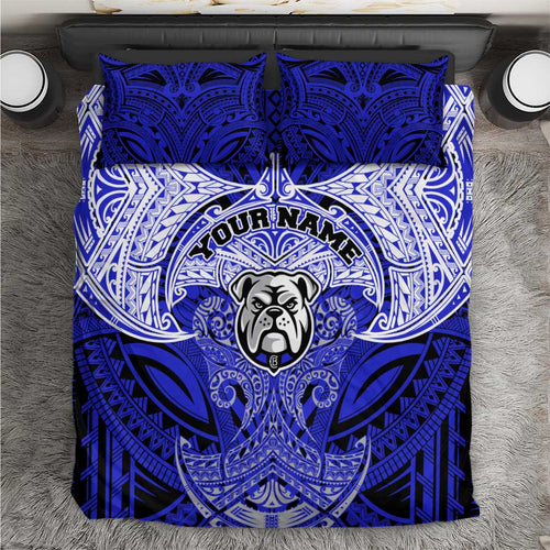 Personalized Canterbury-Bankstown Bulldogs Bedding Set Polynesian Tribal Pattern Style