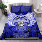 Personalized Canterbury-Bankstown Bulldogs Bedding Set Polynesian Tribal Pattern Style