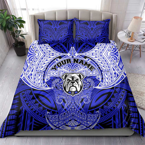 Personalized Canterbury-Bankstown Bulldogs Bedding Set Polynesian Tribal Pattern Style