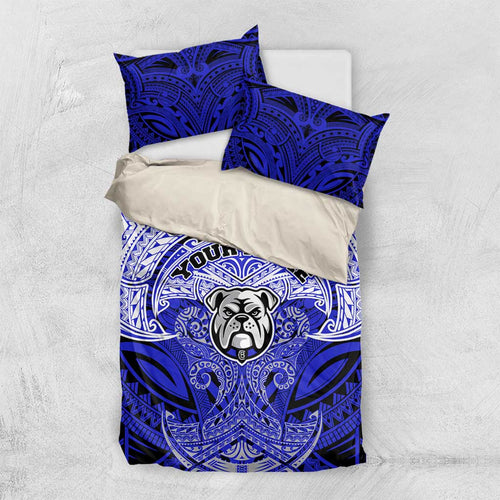 Personalized Canterbury-Bankstown Bulldogs Bedding Set Polynesian Tribal Pattern Style