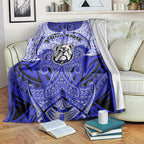 Personalized Canterbury-Bankstown Bulldogs Blanket Polynesian Tribal Pattern Style