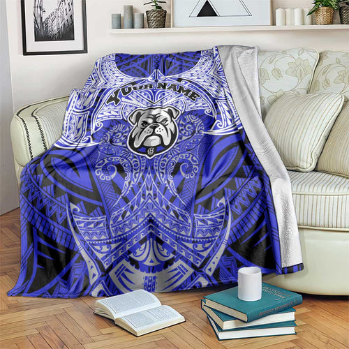 Personalized Canterbury-Bankstown Bulldogs Blanket Polynesian Tribal Pattern Style
