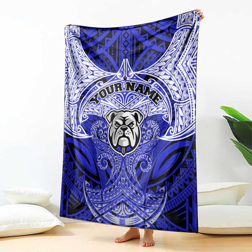 Personalized Canterbury-Bankstown Bulldogs Blanket Polynesian Tribal Pattern Style