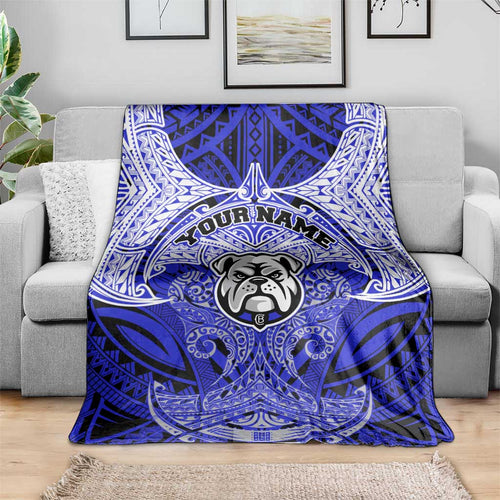 Personalized Canterbury-Bankstown Bulldogs Blanket Polynesian Tribal Pattern Style