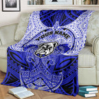Personalized Canterbury-Bankstown Bulldogs Blanket Polynesian Tribal Pattern Style