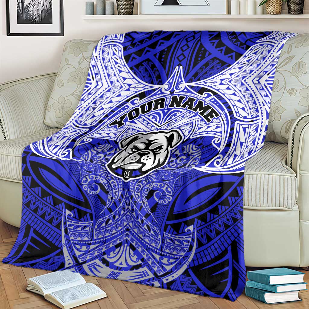 Personalized Canterbury-Bankstown Bulldogs Blanket Polynesian Tribal Pattern Style