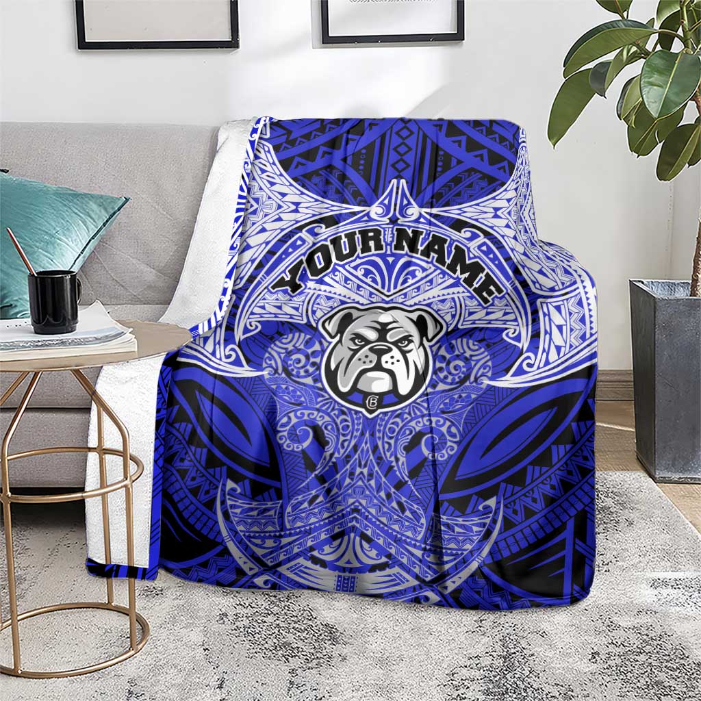 Personalized Canterbury-Bankstown Bulldogs Blanket Polynesian Tribal Pattern Style