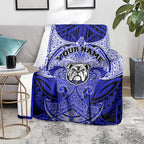 Personalized Canterbury-Bankstown Bulldogs Blanket Polynesian Tribal Pattern Style