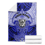 Personalized Canterbury-Bankstown Bulldogs Blanket Polynesian Tribal Pattern Style