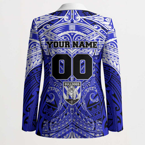Personalized Canterbury-Bankstown Bulldogs Blazer Polynesian Tribal Pattern Style