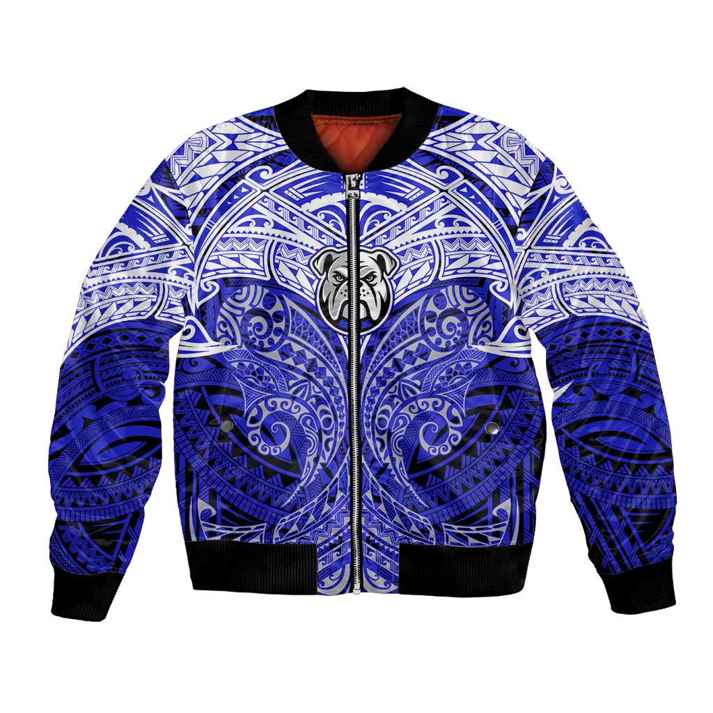 Personalized Canterbury-Bankstown Bulldogs Bomber Jacket Polynesian Tribal Pattern Style