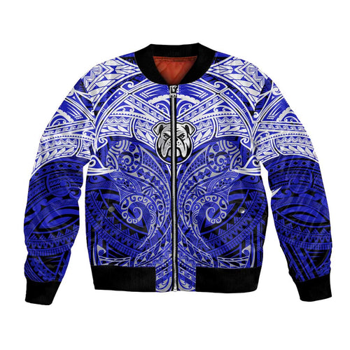 Personalized Canterbury-Bankstown Bulldogs Bomber Jacket Polynesian Tribal Pattern Style