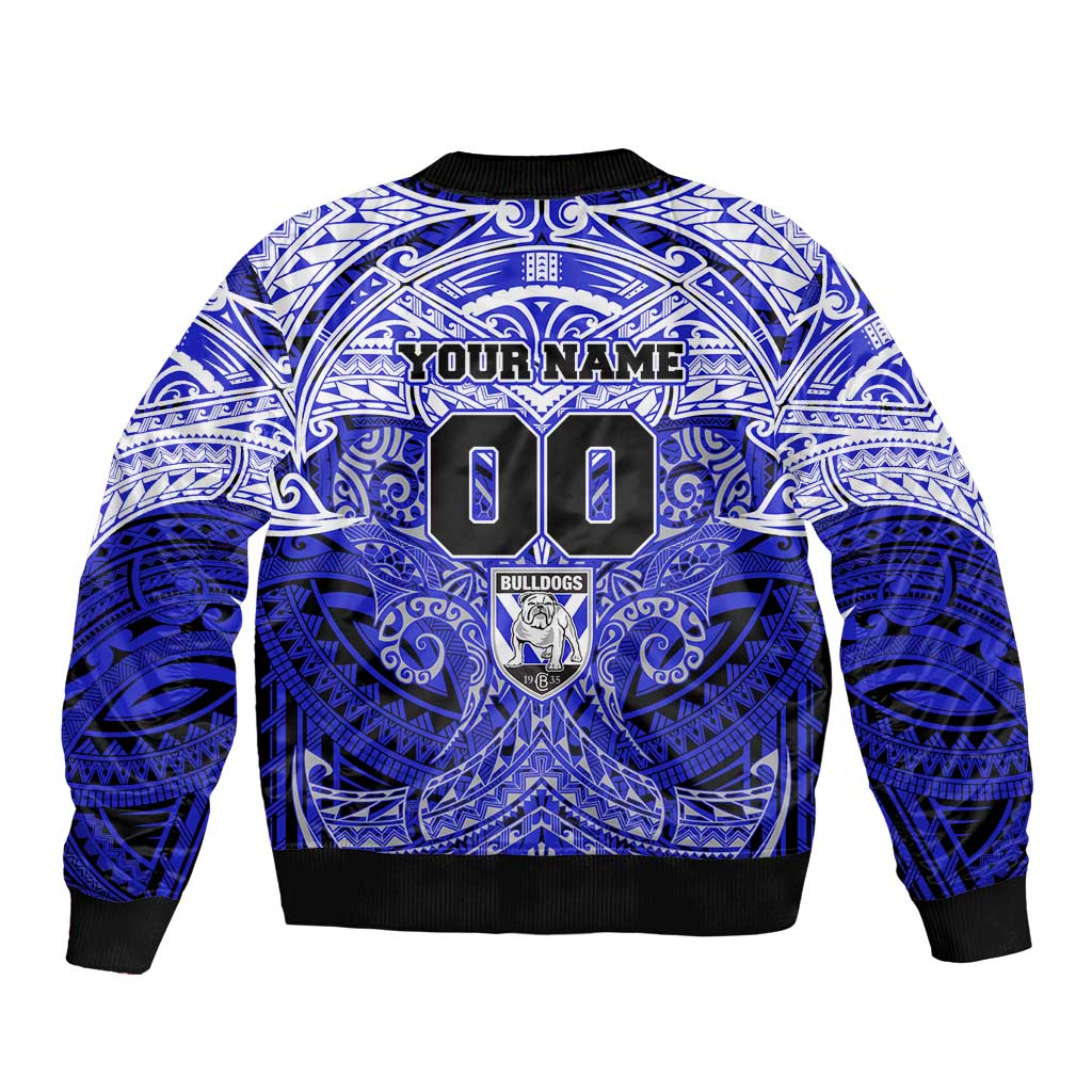 Personalized Canterbury-Bankstown Bulldogs Bomber Jacket Polynesian Tribal Pattern Style