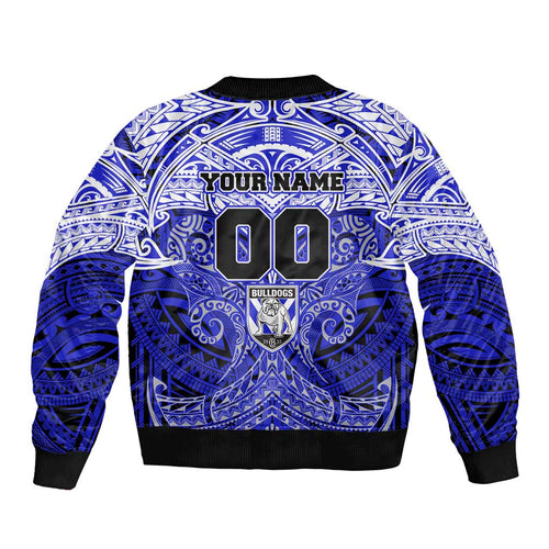 Personalized Canterbury-Bankstown Bulldogs Bomber Jacket Polynesian Tribal Pattern Style