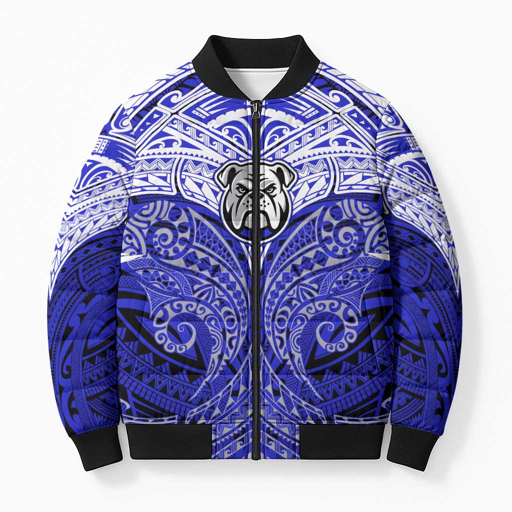 Personalized Canterbury-Bankstown Bulldogs Bomber Puffer Jacket Polynesian Tribal Pattern Style