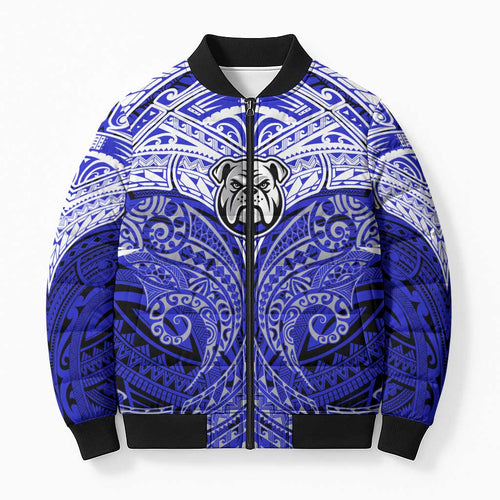Personalized Canterbury-Bankstown Bulldogs Bomber Puffer Jacket Polynesian Tribal Pattern Style