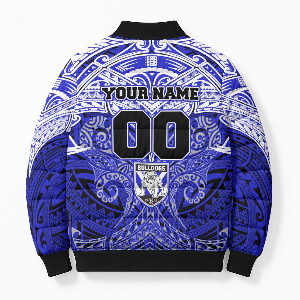 Personalized Canterbury-Bankstown Bulldogs Bomber Puffer Jacket Polynesian Tribal Pattern Style