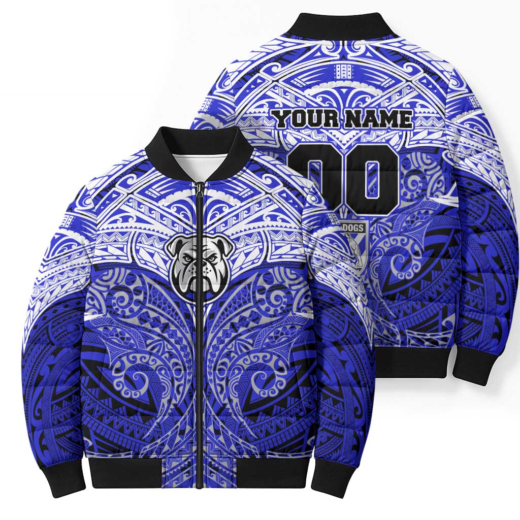 Personalized Canterbury-Bankstown Bulldogs Bomber Puffer Jacket Polynesian Tribal Pattern Style